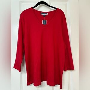 New With Tags Karen Scott Red Long Sleeve T Shirt
